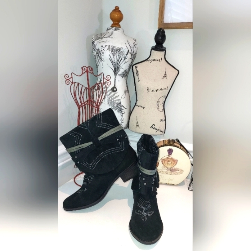 Naughty Monkey Western Cuffed Ankle Boot NWOB